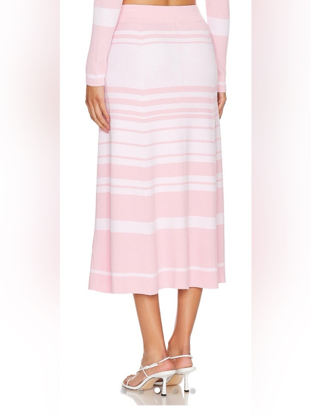 Generation Love XL Tiana Skirt Pink Stripe Midi Gold Chain Leather Belt NWT $265 - Picture 3 of 11